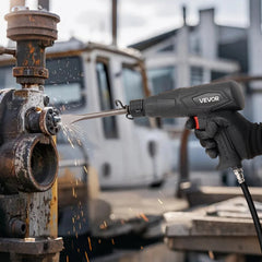 Air Hammer, 2500-2700BPM Pneumatic Hammer with 70mm Stroke & 4PCS 170mm Long Barrel Chisels, Pistol-Grip Compact Air Chisel Pneumatic Shovel Tool for Cutting Scraping Demolishing