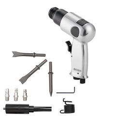 Air Hammer, 4500BPM Pneumatic Hammer with Rust Removal Air Needle Scaler & 4PCS Chisels Round Shank, Lightweight & Compact Air Chisel Pneumatic Shovel Tool for Cutting Scraping Demolishing