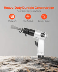 Air Hammer, 4500BPM Pneumatic Hammer with Rust Removal Air Needle Scaler & 4PCS Chisels Round Shank, Lightweight & Compact Air Chisel Pneumatic Shovel Tool for Cutting Scraping Demolishing