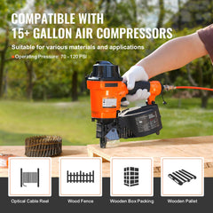 MCN55 Coil Siding Nailer 27mm to 57mm 15 Degree Pneumatic Nail Gun