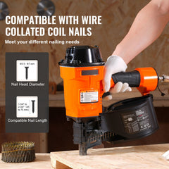 MCN70 Coil Siding Nailer 45mm to 70mm 15 Degree Pneumatic Nail Gun