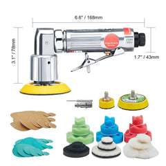 58PCS Air Sander Kit 1/2/3in Random Orbital Air Sander Polisher 15000r/min