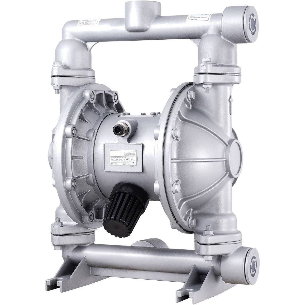 Air Operated Double Diaphragm Pump, 44GPM, Max 115PSI Air Waste Oil Pneumatic Transfer Pump with 2 Extra Diaphragms, 3.8cm Inlet & Outlet Aluminum Alloy Diaphragm Pump for Diesel Grease Oil