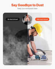 Cutting Dust Shroud for Angle Grinders, 100-125 mm Angle Grinder Dust Shroud with 6 Clamping Washers & 125 mm Diamond Grinding Cup Wheel, Adjustable Cutting Depth, Connect to Vacuum Cleaner