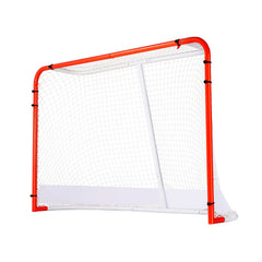 Street Hockey Net, Indoor Outdoor Steel Hockey Goal, Official Regulation Pro Hockey Training Goal Set, Portable Hockey Goal with Net, Easy Assemble, 72" x 48", White/Red
