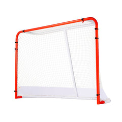 Street Hockey Net, Indoor Outdoor Steel Hockey Goal, Official Regulation Pro Hockey Training Goal Set, Portable Hockey Goal with Net, Easy Assemble, 72" x 48", White/Red