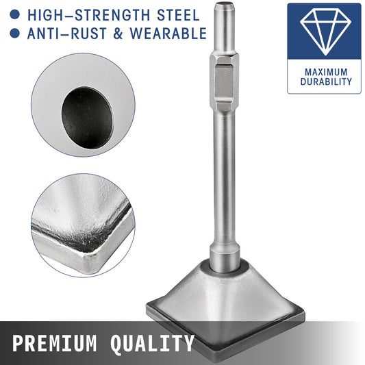 Jack Hammer 1-1/8 Tamper Shank, Dirt Tamper 6x6 Compactor Plate with Electric Chisel Dirt Compactor, Demolition Jackhammer Bits Solid Compactor Breaker Hammer Concrete Tamper Asphalt Tools