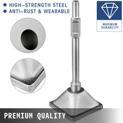 Jack Hammer 1-1/8 Tamper Shank, Dirt Tamper 6x6 Compactor Plate with Electric Chisel Dirt Compactor, Demolition Jackhammer Bits Solid Compactor Breaker Hammer Concrete Tamper Asphalt Tools
