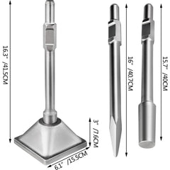 Jack Hammer 1-1/8 Tamper Shank, Dirt Tamper 6x6 Compactor Plate with Electric Chisel Dirt Compactor, Demolition Jackhammer Bits Solid Compactor Breaker Hammer Concrete Tamper Asphalt Tools