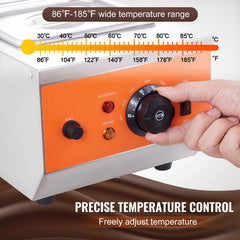 Chocolate Tempering Machine, 2 Tanks Chocolate Melting Pot with TEMP Control, 800W Stainless Steel Electric Commercial Food Warmer For Chocolate/Milk/Cream Melting and Heating
