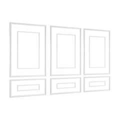 Wall Molding 3 Pack, Wainscoting Panels Kit with Dual-Line Wide & Narrow Profile, Lightweight Paintable Polystyrene, Easy to Install Accent Wall Trim for Interior Living Room, Bedroom,White