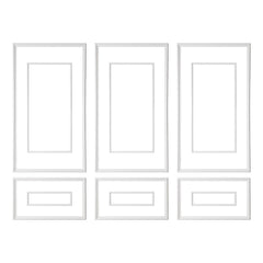 Wall Molding 3 Pack, Wainscoting Panels Kit with Dual-Line Wide & Narrow Profile, Lightweight Paintable Polystyrene, Easy to Install Accent Wall Trim for Interior Living Room, Bedroom,White