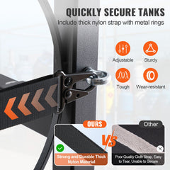 Refrigerant Tank Rack, with 2 x 30lbs and Other 3 Small Bottle Tanks, Cylinder Tank Rack 12.79x12.99x47.12 in, Refrigerant Cylinder Rack and Holders for Freon, Gases, Oxygen, Nitrogen