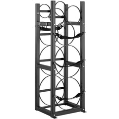 Refrigerant Tank Rack, with 2 x 30lbs and Other 3 Small Bottle Tanks, Cylinder Tank Rack 12.79x12.99x47.12 in, Refrigerant Cylinder Rack and Holders for Freon, Gases, Oxygen, Nitrogen