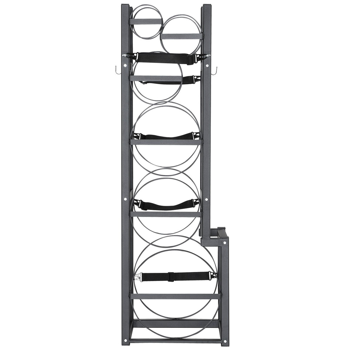Refrigerant Tank Rack, with 1 x 50lb, 2 x 30lb and Other 3 Small Bottle Tanks, Cylinder Tank Rack 15.55x12.99x49.8 in, Refrigerant Cylinder Rack and Holders for Freon, Gases, Oxygen, Nitrogen