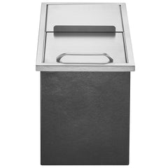 Drop in Ice Chest, 18"L x 12"W x 14.5"H Stainless Steel Ice Cooler, Commercial Ice Bin with Sliding Cover, 40.9 qt Outdoor Kitchen Ice Bar, Drain-pipe and Drain Plug Included, for Cold Wine Beer
