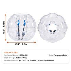 Inflatable Bumper Ball 1-Pack, 4FT/1.2M Body Sumo Zorb Balls for Teen & Adult, 0.8mm Thick PVC Human Hamster Bubble Balls for Outdoor Team Gaming Play, Bumper Bopper Toys for Garden, Yard, Park