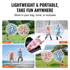 Inflatable Bumper Balls 2-Pack, 4FT/1.2M Body Sumo Zorb Balls for Teen & Adult, 0.8mm Thick PVC Human Hamster Bubble Balls for Outdoor Team Gaming Play, Bumper Bopper Toys for Garden, Yard, Park