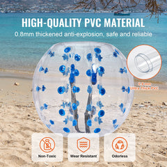 Inflatable Bumper Ball 1-Pack, 4FT/1.2M Body Sumo Zorb Balls for Teen & Adult, 0.8mm Thick PVC Human Hamster Bubble Balls for Outdoor Team Gaming Play, Bumper Bopper Toys for Garden, Yard, Park