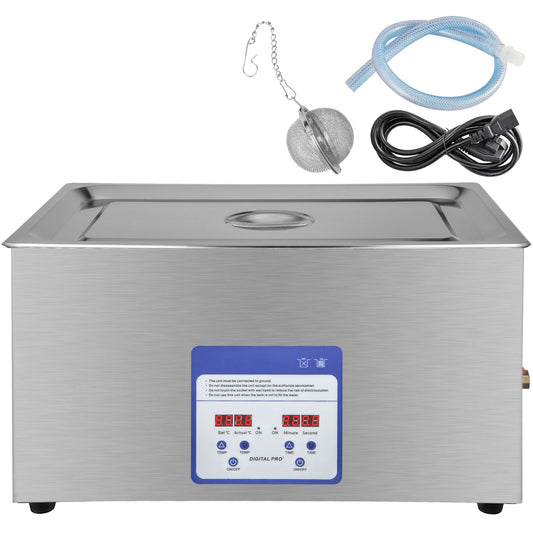 Digital Ultrasonic Cleaner 30L Ultrasonic Cleaning Machine 40kHz Sonic Cleaner Machine 316 & 304 Stainless Steel Ultrasonic Cleaner Machine with Heater & Timer for Cleaning Jewelry Glasses Watch