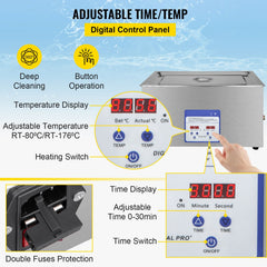 Digital Ultrasonic Cleaner 30L Ultrasonic Cleaning Machine 40kHz Sonic Cleaner Machine 316 & 304 Stainless Steel Ultrasonic Cleaner Machine with Heater & Timer for Cleaning Jewelry Glasses Watch
