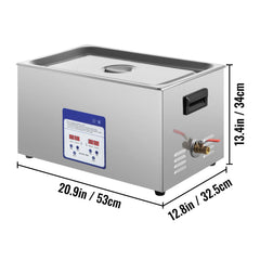 Digital Ultrasonic Cleaner 30L Ultrasonic Cleaning Machine 40kHz Sonic Cleaner Machine 316 & 304 Stainless Steel Ultrasonic Cleaner Machine with Heater & Timer for Cleaning Jewelry Glasses Watch