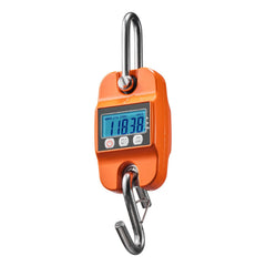 Digital Crane Scale, 880 lbs/400 kg Max Capacity, Handheld Hanging Scale with Cast Aluminum Case & LCD Display, 100 g Division & 3 Unit Switch, Auto-Off Setting for Farm Hunting Fishing, Orange