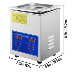 Ultrasonic Cleaner 1.3 L Ultrasonic Parts Cleaner with Heater Timer,
