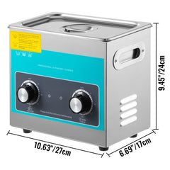 Knob Ultrasonic Cleaner 3L 40kHz Ultrasonic Cleaning Machine Knob Control Sonic Cleaner 304 Stainless Steel Ultrasonic Cleaner Machine with Heater & Timer for Cleaning Jewelry Eyeglasses Watches