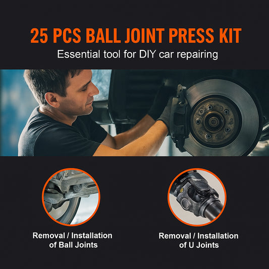 Ball Joint Press Kit, 25 pcsTool Kit, C-press Ball joint Remove and Install Tools, for Most 2WD and 4WD Cars, Heavy Duty Ball Joint Repair Kit for Automotive Repairing