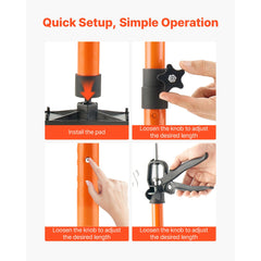 Cabinet Jack Support Pole, 2-Pack, 54-155 cm Steel Telescopic Quick Support Rod, Adjustable 3rd Hand System up to 70 kg Capacity for Installing Cabinets, Lifting Drywall, Cargo Bars