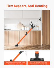 Cabinet Jack Support Pole, 2-Pack, 54-155 cm Steel Telescopic Quick Support Rod, Adjustable 3rd Hand System up to 70 kg Capacity for Installing Cabinets, Lifting Drywall, Cargo Bars