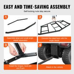 Driveway Drag, 84" Width Tow Behind Drag Harrow, Q235 Steel Driveway Grader with Adjustable Bars, Support up to 50 lbs, Driveway Tractor Harrow for ATVs, UTVs, Garden Lawn Tractors