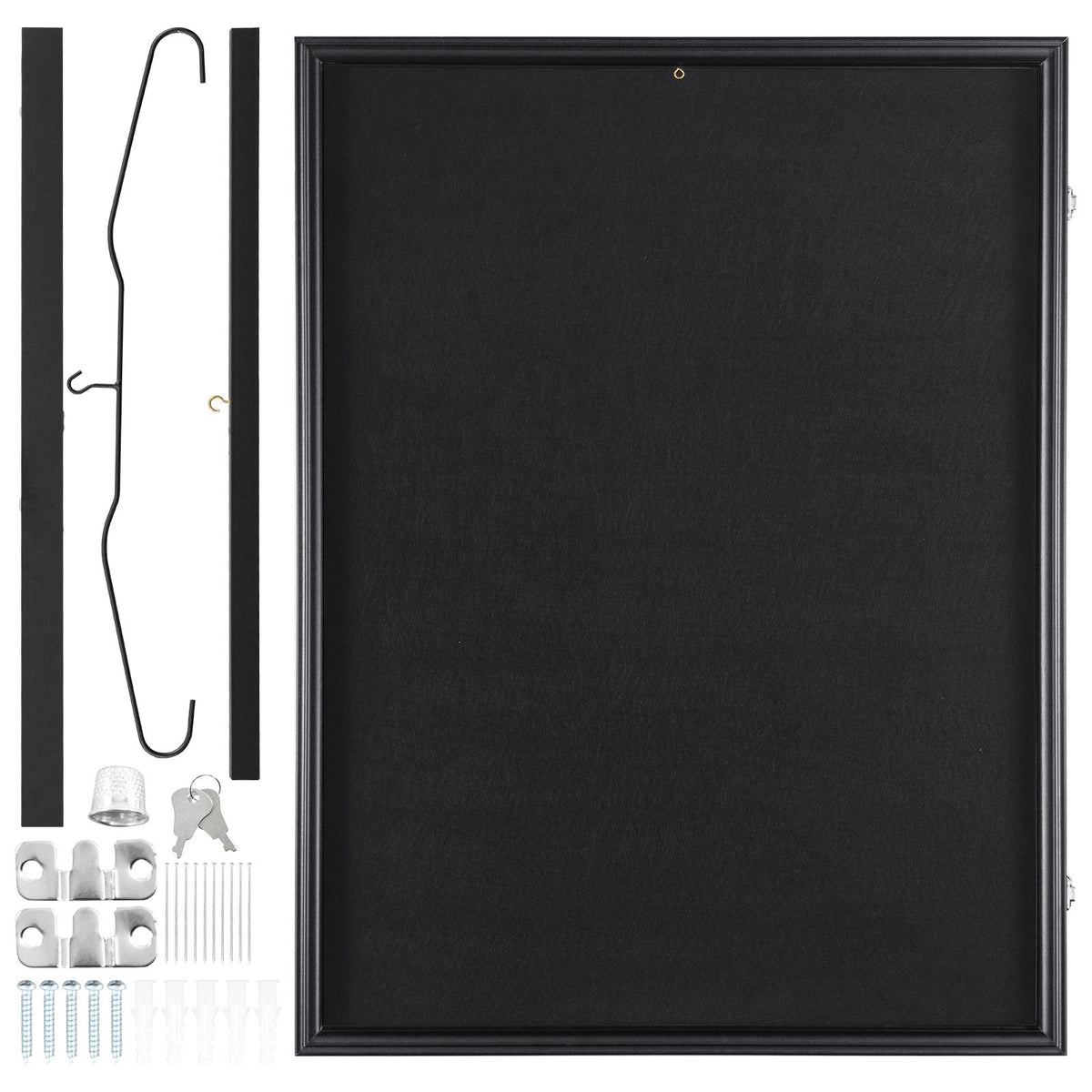 Jersey Display Frame Case, 610 x 812 x 40 mm, Large Lockable Sport Jersey Shadow Box with 98% UV Protection PC Glass and Hangers, for Baseball Basketball Football Hockey Shirt and Uniform, Black