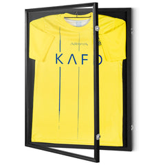 Jersey Display Frame Case, 610 x 812 x 40 mm, Large Lockable Sport Jersey Shadow Box with 98% UV Protection PC Glass and Hangers, for Baseball Basketball Football Hockey Shirt and Uniform, Black