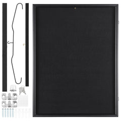Jersey Display Frame Case, 610 x 812 x 40 mm, Large Lockable Sport Jersey Shadow Box with 98% UV Protection PC Glass and Hangers, for Baseball Basketball Football Hockey Shirt and Uniform, Black
