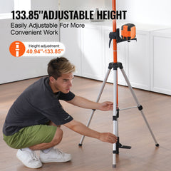 Laser Level Tripod, 1/4"-20 & 5/8"-11 Thread Mount, 40.94-133.85 inch Height Adjustment with Level Bubble & Heavy-duty Stand, Extendable Pole Lightweight Aluminum Tripod for Laser Scanner