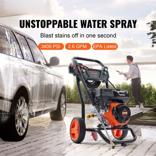 Gas Pressure Washer Gas Powered Washer 3400 PSI 2.6 GPM 210cc 5 Nozzles