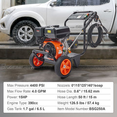 Gas Pressure Washer Gas Powered Washer 4400 PSI 4.0 GPM 390cc 5 Nozzles