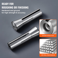 13 pcs Precision R8 Collet Set, 1/8'' - 7/8'', 45# Mill Collet Chuck 0.0012"/30μm TIR with 13 Labeled Storage Boxes, for Milling Machine Drill Presses Boring Machine Machining Center