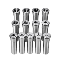 13 pcs Precision R8 Collet Set, 1/8'' - 7/8'', 45# Mill Collet Chuck 0.0012"/30μm TIR with 13 Labeled Storage Boxes, for Milling Machine Drill Presses Boring Machine Machining Center