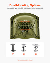 VEVOR Boat Seat, Low Backrest, Folding Fishing Boat Seat with Thickened Sponge Cushion & PU Polyester Fabric, Strong PP Frame, Flip Up Boat Seat for Fishing Boats, Yachts, Ships, Camouflage Color