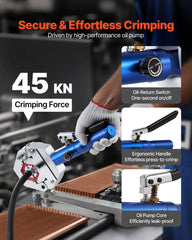 Hydraulic Hose Crimper, Hydra-Krimp AC Hose Crimper Kit with 7 Dies Snap-On, Integral Manual Hydraulic A/C Hoses Crimping Tool for Automotive & Air Conditioning Repair - with Carrying Case