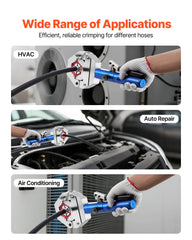 Hydraulic Hose Crimper, Hydra-Krimp AC Hose Crimper Kit with 7 Dies Snap-On, Integral Manual Hydraulic A/C Hoses Crimping Tool for Automotive & Air Conditioning Repair - with Carrying Case