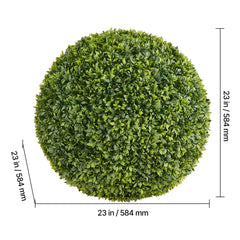Artificial Topiary Ball, 584mm Faux Boxwood Plant Balls, Fake Silk Tree Look Real, Easy Assembly for Decor Front Porch Outdoor Patio Garden Balcony Backyard and Indoor Home Wedding, Green