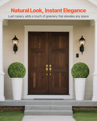 Artificial Topiary Ball, 584mm Faux Boxwood Plant Balls, Fake Silk Tree Look Real, Easy Assembly for Decor Front Porch Outdoor Patio Garden Balcony Backyard and Indoor Home Wedding, Green
