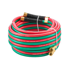 Oxygen Acetylene Hose, 1/4-Inch x 25FT Oxy Acetylene Hose with 9/16"-18 LH/RH B Fittings, R Grade Welding Torch Twin Hose with 300PSI Maximum Working Pressure for Cutting Soldering Brazing