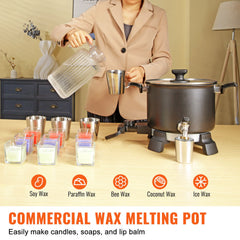 Wax Melter for Candle Making, 5 Liter Large Electric Wax Melting Pot Easy Pour Spout, 4-level Temperature Control, Easy Clean for Candle Soap Cream Beauty Bulk Production Business or Home