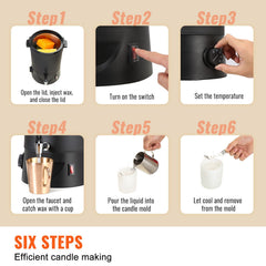 Wax Melter for Candle Making 6.5Liter Electric Pot Commercial or Home Use
