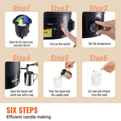 Wax Melter for Candle Making 6.5Liter Electric Pot Commercial or Home Use